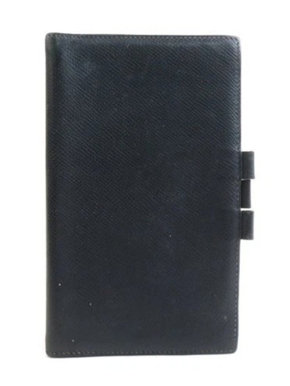 Auth HERMES Agenda/Note Cover Black Leather - e61422a